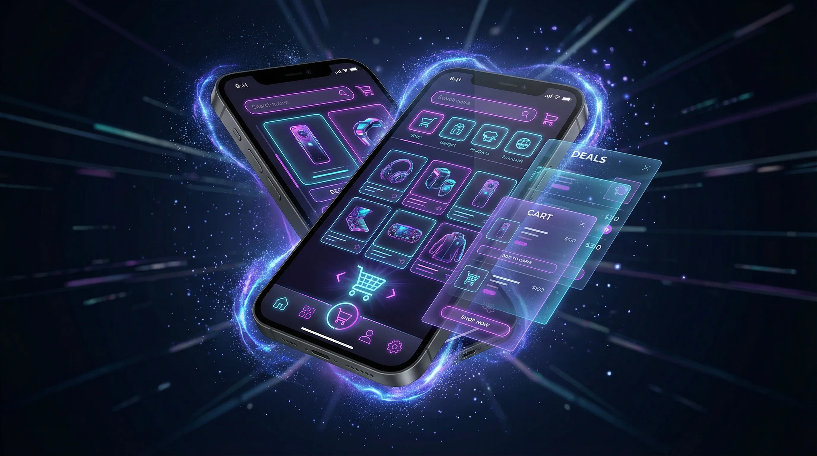 黑料影视 - 黑料网精选影迷必入周边，为你的热爱加冕。APP界面展示 - 赛博朋克风格移动端购物体验